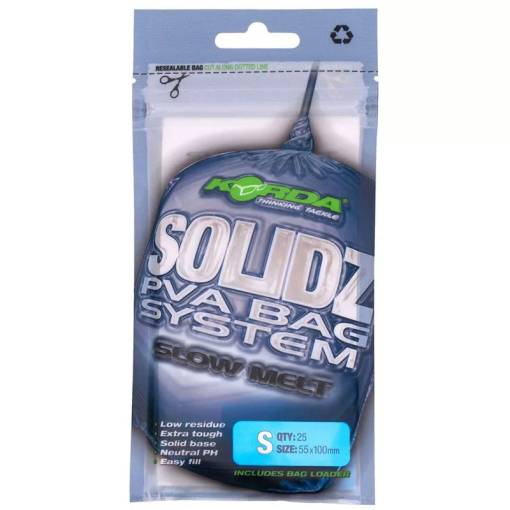 KORDA SOLIDZ PVA BAGS SLOW MELT SIZE S 55x100mm