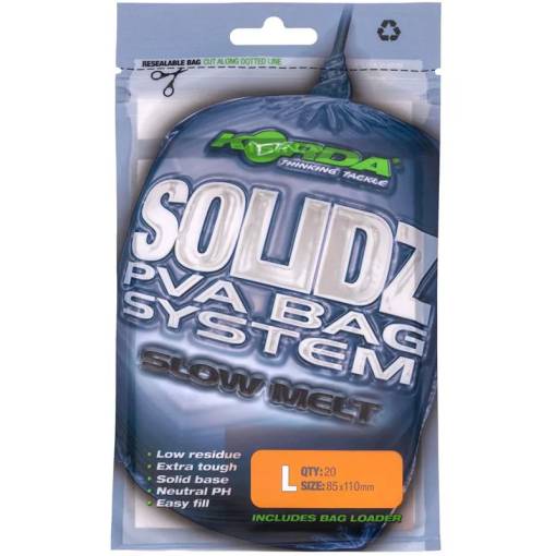 KORDA SOLIDZ PVA BAGS SLOW MELT SIZE L 85x110mm