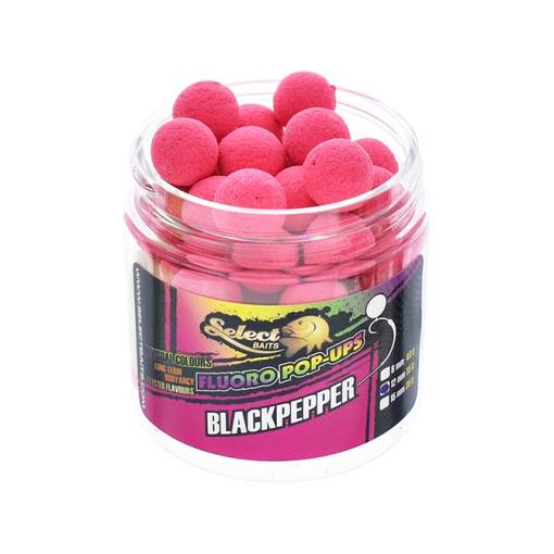 SELECT BAITS FLUORO POP UPS BLACK PEPPER