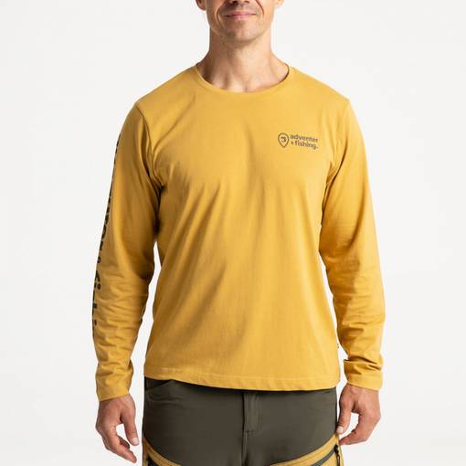 ADVENTER & FISHING T-SHIRT LONG SLEEVE MUSTARD