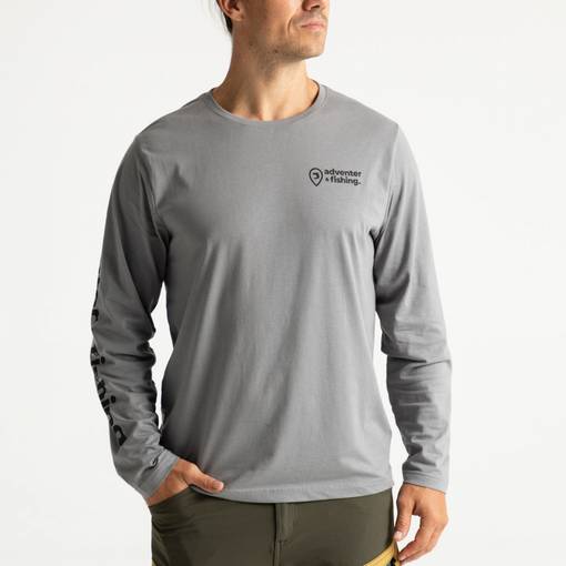 ADVENTER & FISHING T-SHIRT LONG SLEEVE TITANIUM