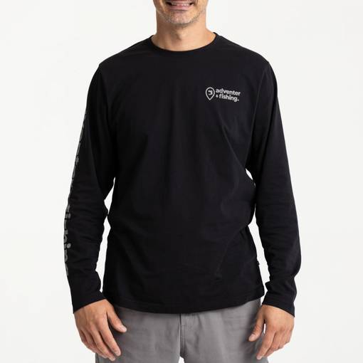 ADVENTER & FISHING T-SHIRT LONG SLEEVE BLACK