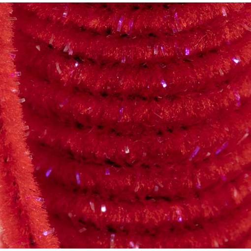 SEMPERFLI SPARKLE WORM CHENILLE #FLUORO RED