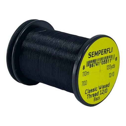 SEMPERFLI CLASSIC WAXED THREAD 12/0 70D 110M #BLACK