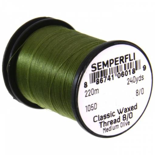 SEMPERFLI WAXED THREAD 8/0 #MEDIUM OLIVE