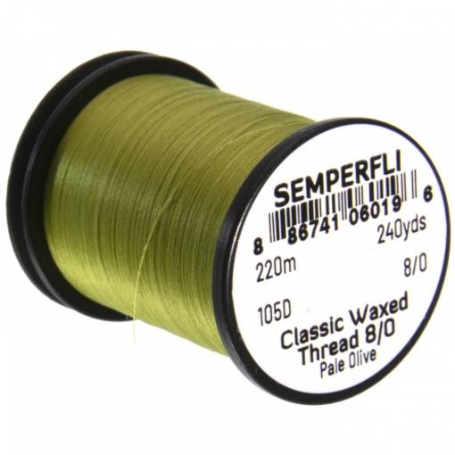 SEMPERFLI WAXED THREAD 8/0 #PALE OLIVE