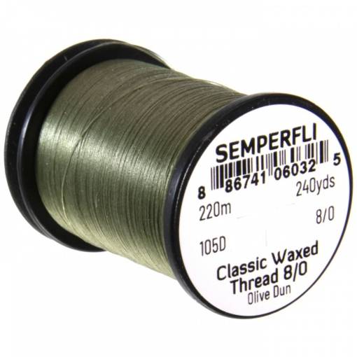SEMPERFLI WAXED THREAD 8/0 #OLIVE DUN