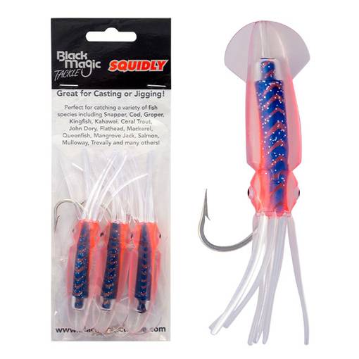 BLACK MAGIC SQUIDLY 12CM RIG #BLUE ORANGE