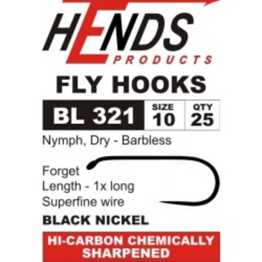 HENDS FLY HOOKS BL321 BARBLESS