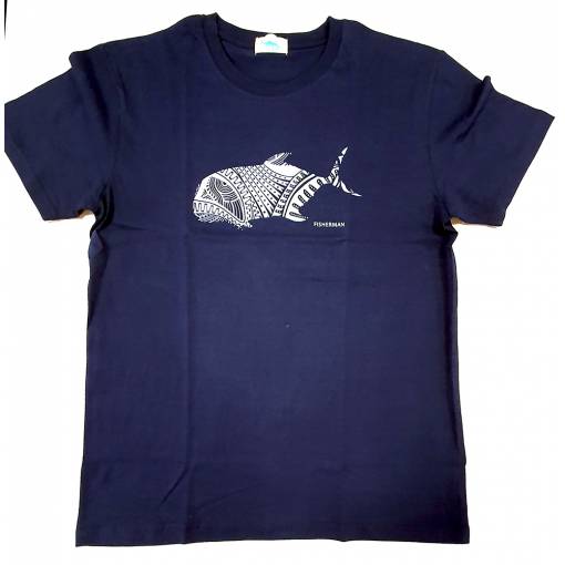 FISHERMAN COTTON T-SHIRT GT BLUE #L