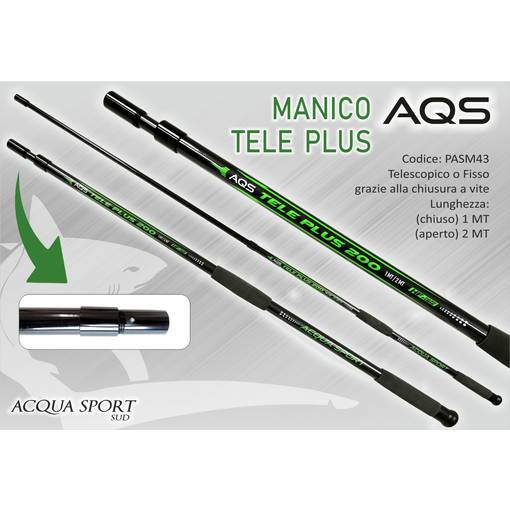 AQS MANICO TELESCOPIC NET HANDLE 2m