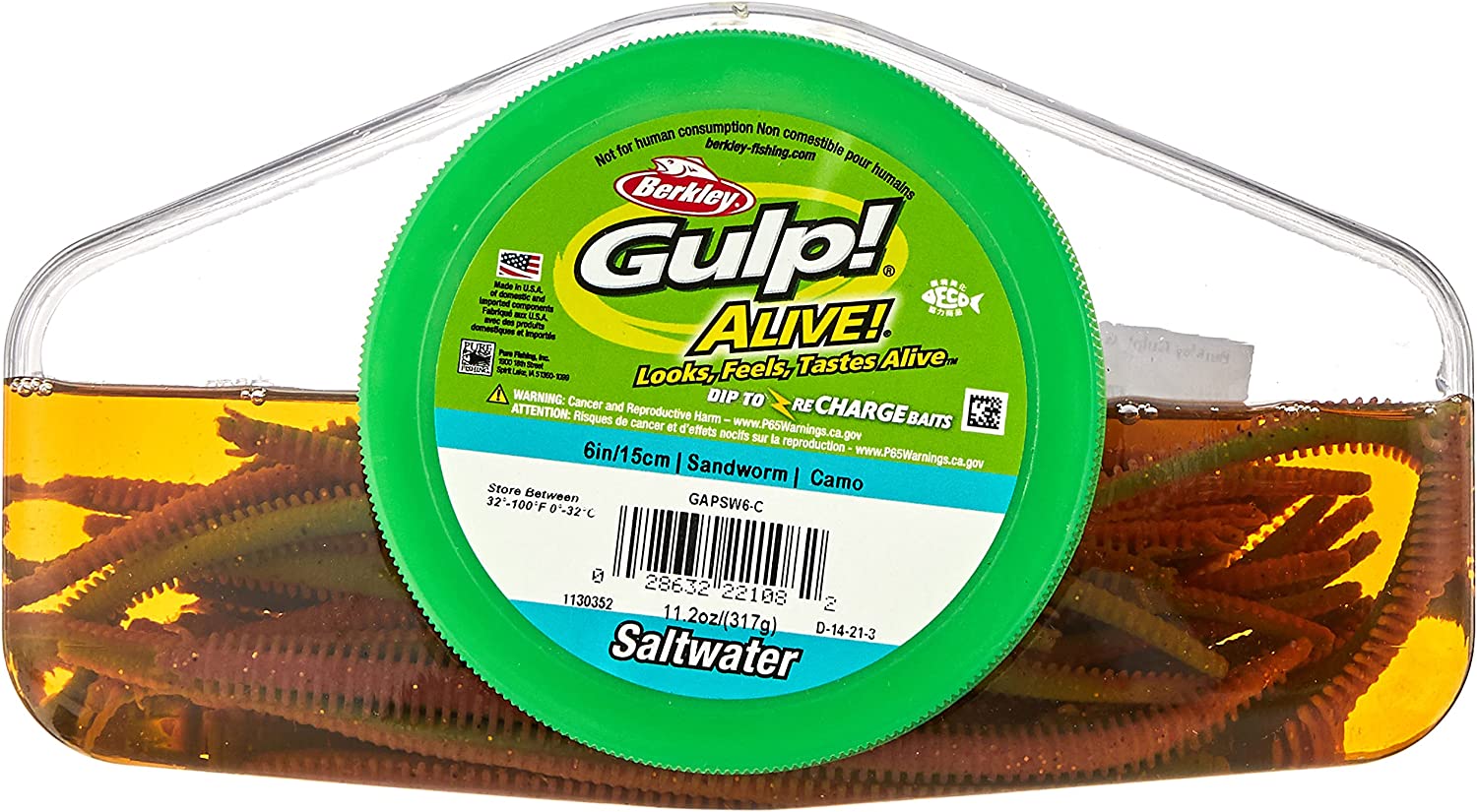 BERKLEY GULP ALIVE 15cm SANDWORM CAMO 