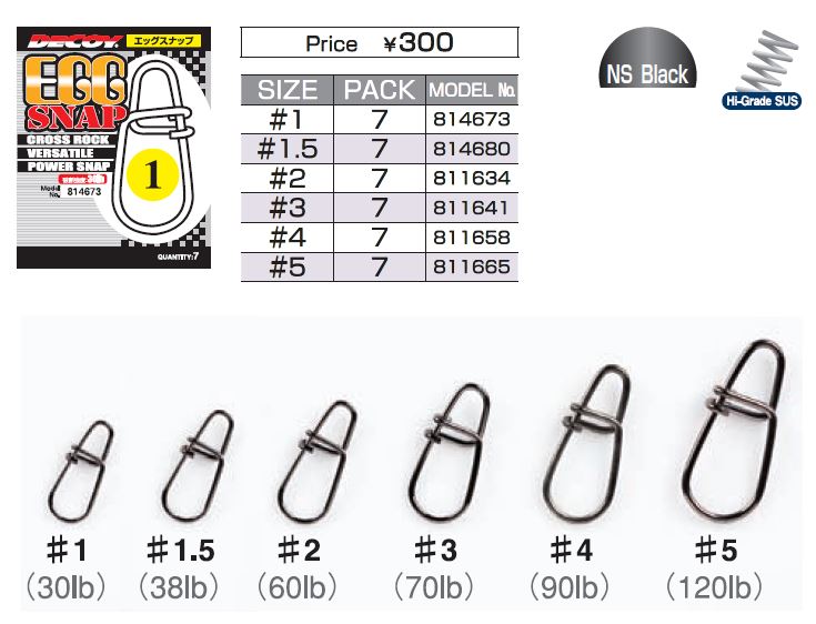 4673 Decoy SN-3 Egg Snap Powerful Cross Lock Snap Size 1 