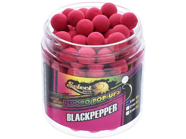 SELECT BAITS FLUORO POP UPS BLACK PEPPER - Monster Bite