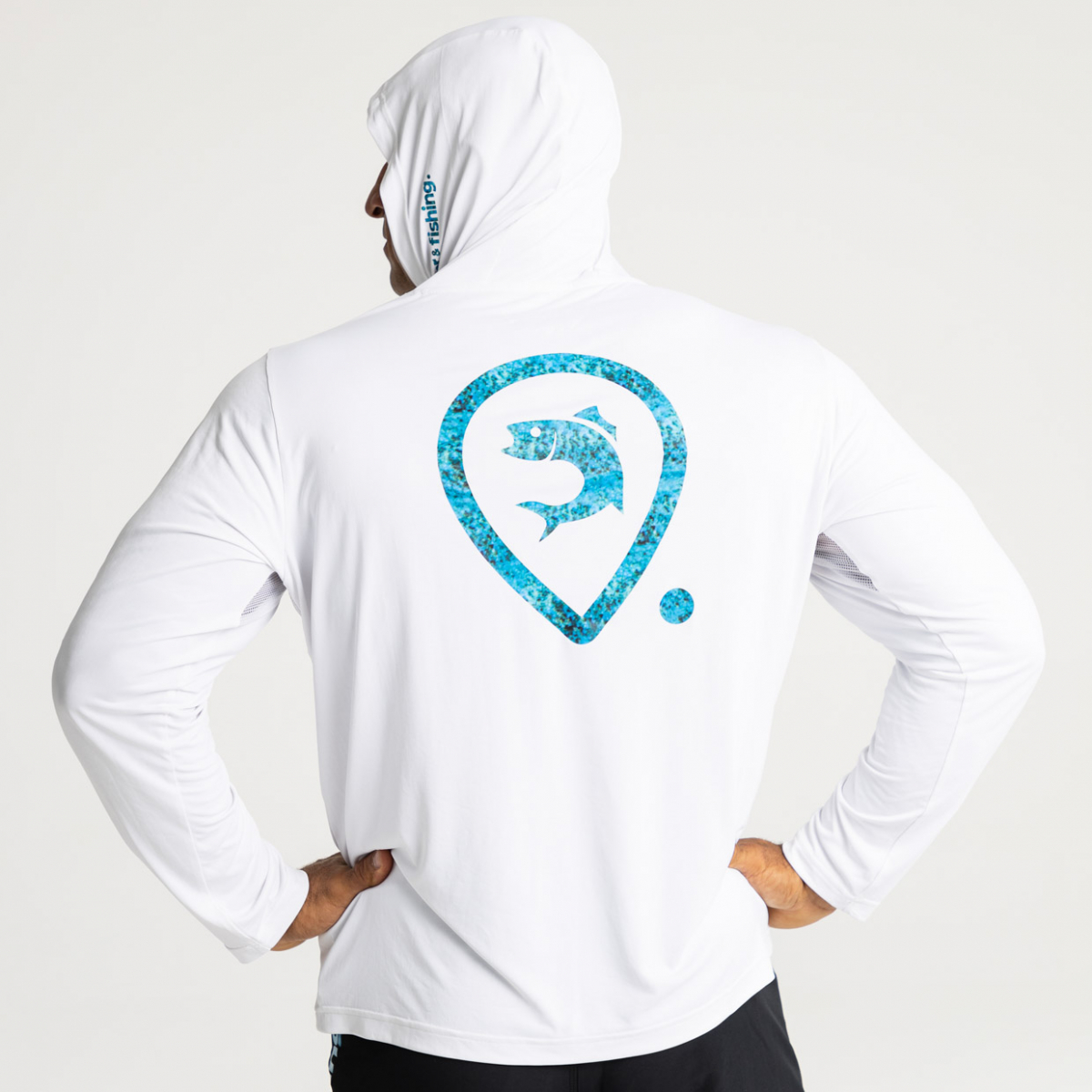 ADVENTER & FISHING UV HOODIE WHITE & BLUEFIN 