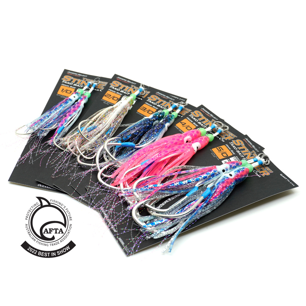 OCEANS LEGACY STINGER TWIN ASSIST HOOK TAKOBAIT 5/0 2PCS #1 BLUE